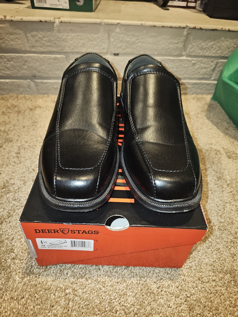 Deer Stags Men’s (or Big Kid's) Black Slip-On Casual Dress Loafers